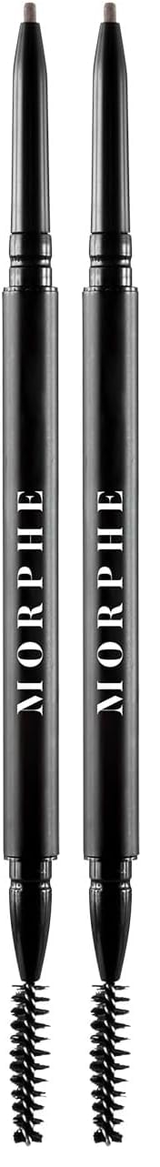 Morphe Micro Dual Eyebrow Pencil - Dual-Ended Brow Pencil Featuring a Retractable, Ultra-Precise, Pointed Tip - Richly Pigmented, Smooth-Gliding, Long-Lasting Wax Formula - Java (0.003 oz)