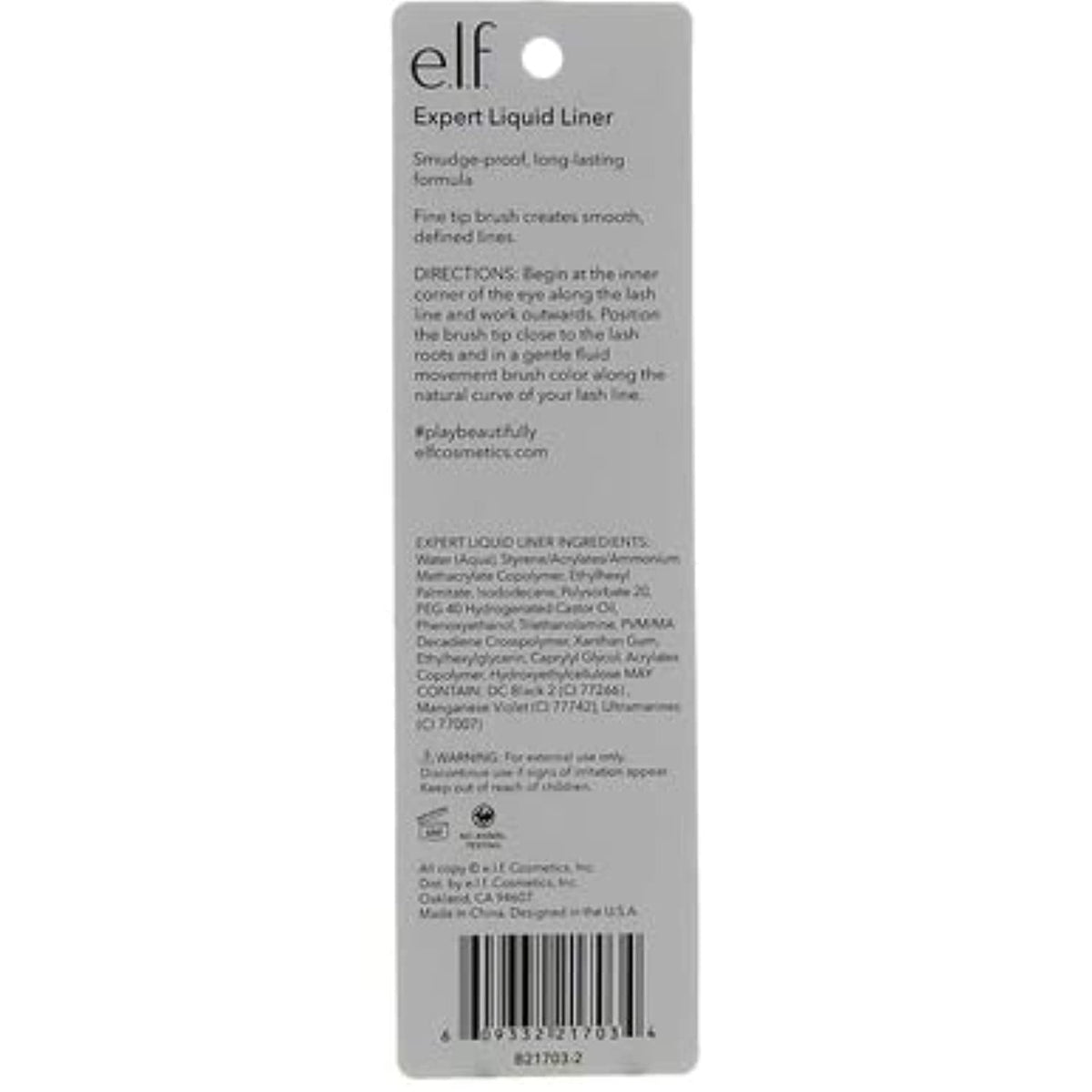 e.l.f. Expert Liquid Liner, High-Pigmented, Extra-Fine Liquid Eyeliner For Precise Definition, Long-Lasting, Vegan & Cruelty-Free, Jet Black, 0.14 oz, 2 count(Pack of 1)
