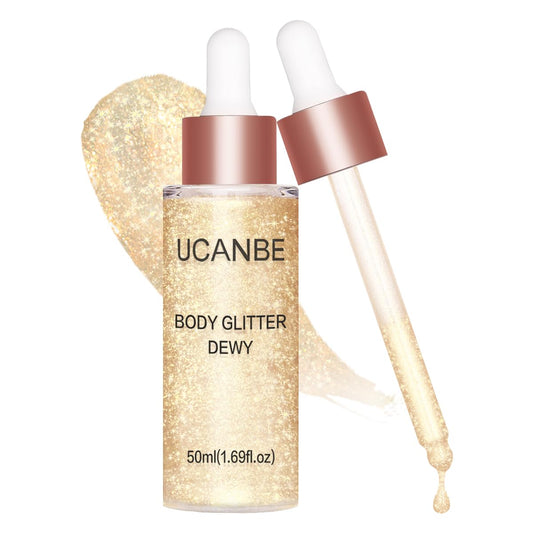 UCANBE Body Glitter Drops, Hydrating Shimmer for Face Glow