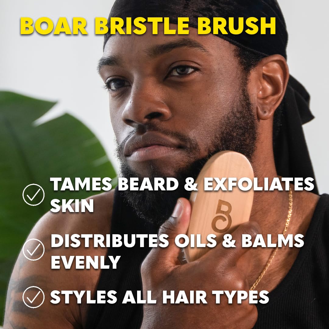 The Beard Club Premium Beard Kit for Men - Grooming & Care Kit - Cedar & Sandalwood Oil, Sandalwood Balm, Shampoo, Brush, Comb, Trimming Scissors, Straight Edge Razor - Gift Set
