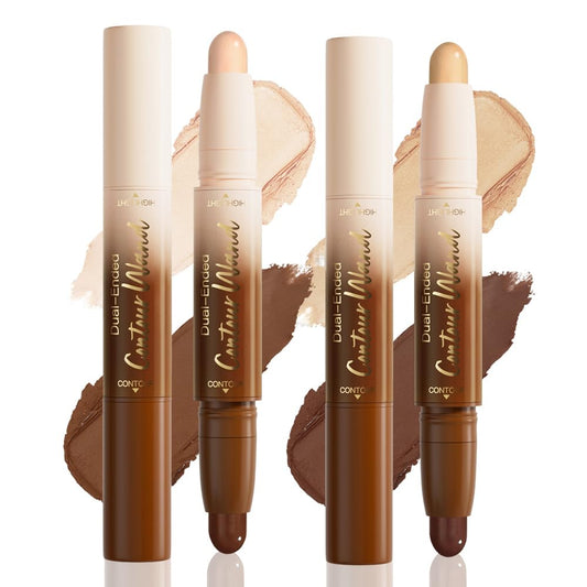 FeiCuiYun Dual-Ended 2-in-1 Cream Contour & Highlighter Stick Makeup For Face & Body – Waterproof, Long-Lasting, Suitable for All Skin Tones, 21#Fair(Nuetral Nude + Beige)