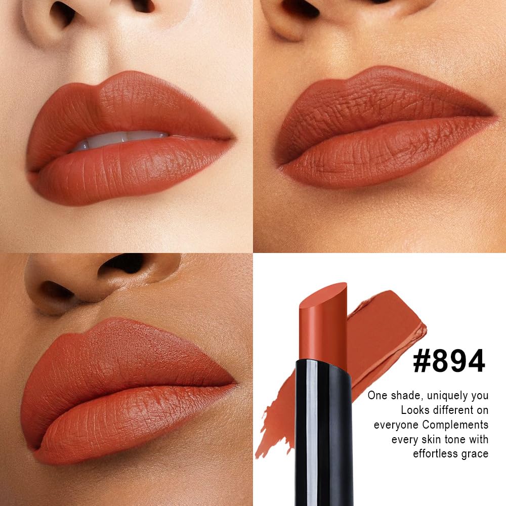 evpct Rich Rose Velvet Matte Lipstick Long Lasting Waterproof for Women