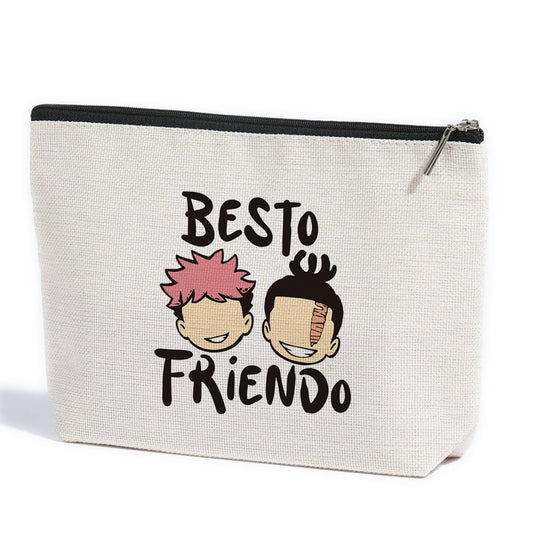 ZHAMEN Vintage Makeup Bag Weird Girls Cosmetic Bag for Women