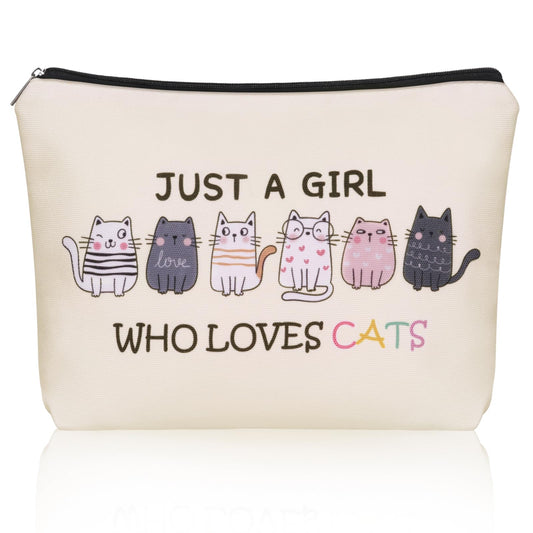 Bohemian Cat Mom Makeup Bag For Women & Teen Girl Cat Lover Gifts. Cute Boho Cats Themed Cosmetic & Toiletry Organizer Pouch For Daughters, Sisters, Friends.Ideal Gift For Travel, Christmas.