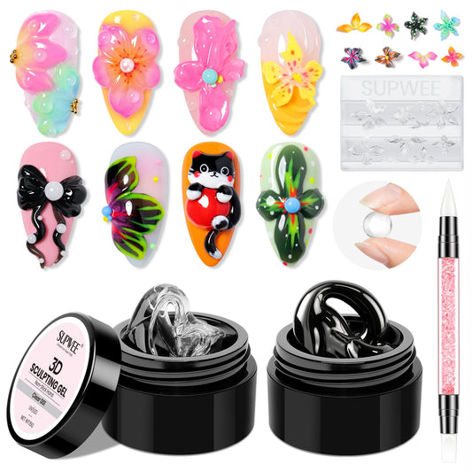 3D Gel for Nail Art, Clear 3d Sculpting Gel for Nail Art