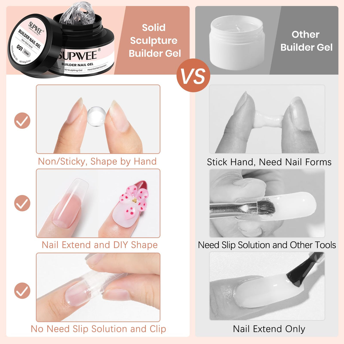 3D Gel for Nail Art, Clear 3d Sculpting Gel for Nail Art
