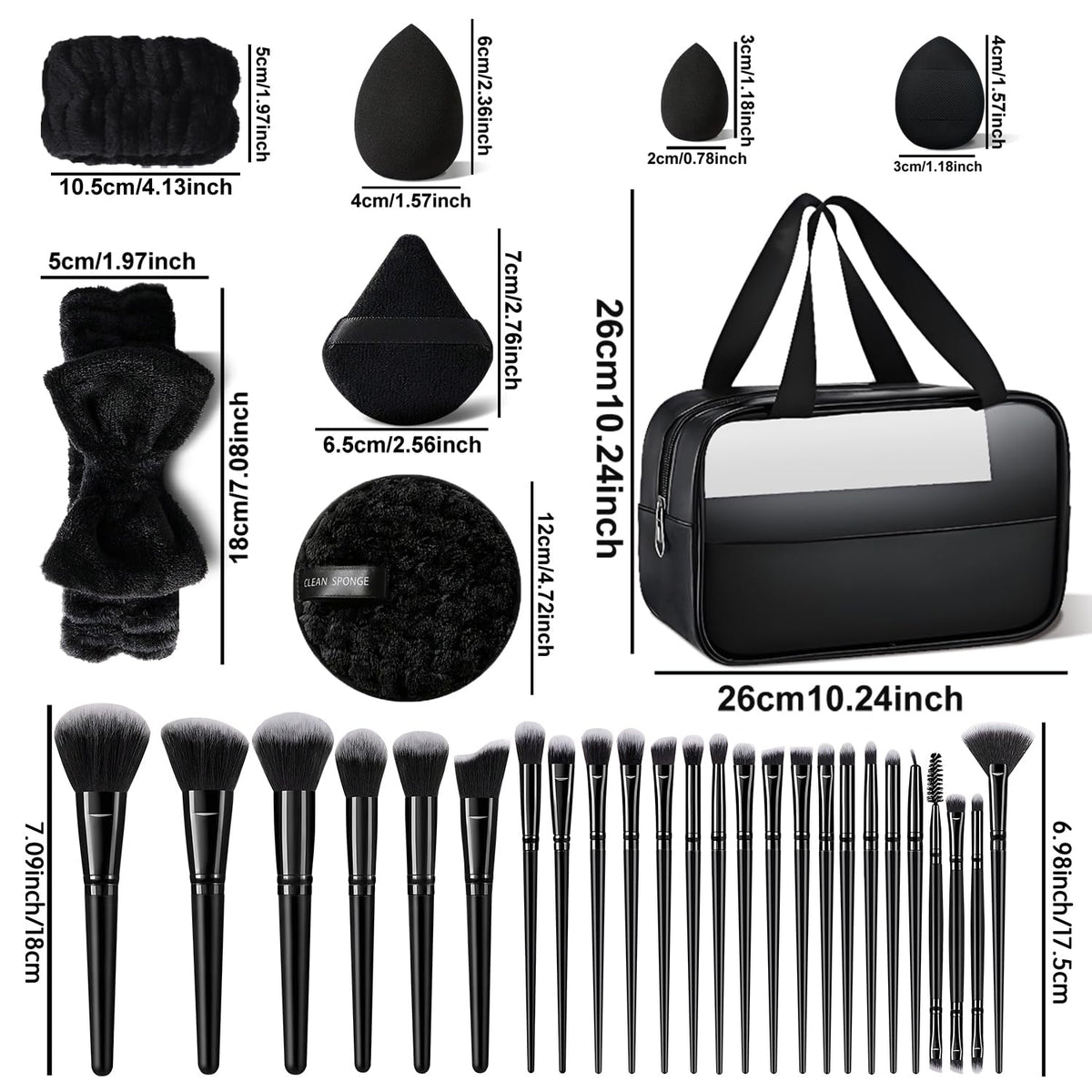 HGHDBT 55Pcs Brown Makeup Brushes Set Professional Makeup Kit Multi-functional Makeup Tool Set with Case Facial Makeup Accessories, Foundation Makeup Brush Kit Eye and Face Make up Brushes & Tools