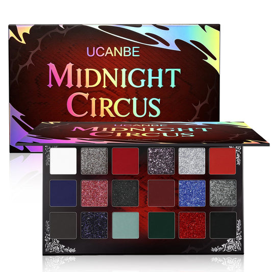 Matte Eyeshadow Palette Pro 18 Colors Pigmented Shimmer Glitter Eye Shadow Palette, Long Lasting Waterproof Dark Smokey Powder Cosmetics Pallet Halloween Valentine Gift Makeup Kit (01# Seductress)