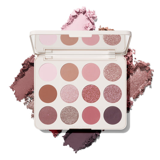 Morphe ChromaPlus 12-Pan Eyeshadow Palette - High Pigment Eye Makeup with Shimmer, Matte & Metallic Eye Shadow - Neutral Eyeshadow Makeup Collection for All-Day Wear - Flickering Sands (0.52 oz)