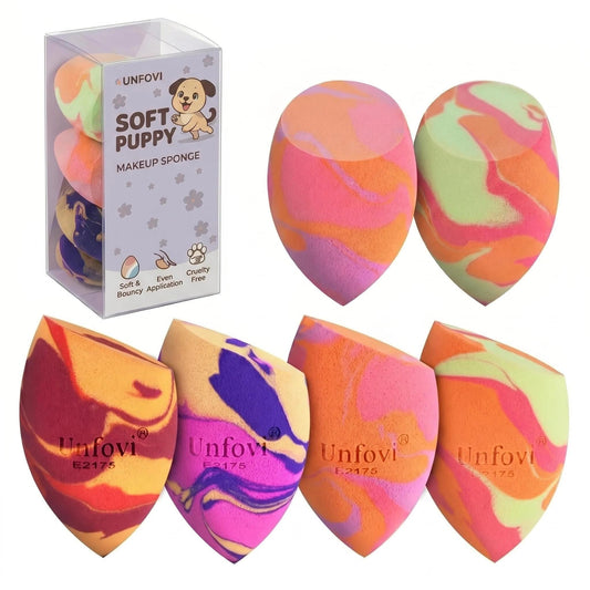 7-Pack Makeup Sponges Set, Cosmetic Sponge for Foundation & Concealer, Latex-Free Reusable Beauty Face Blender, Soft Makeup Blenders for Liquid, Cream, Powder Wet/Dry Application (Multi)