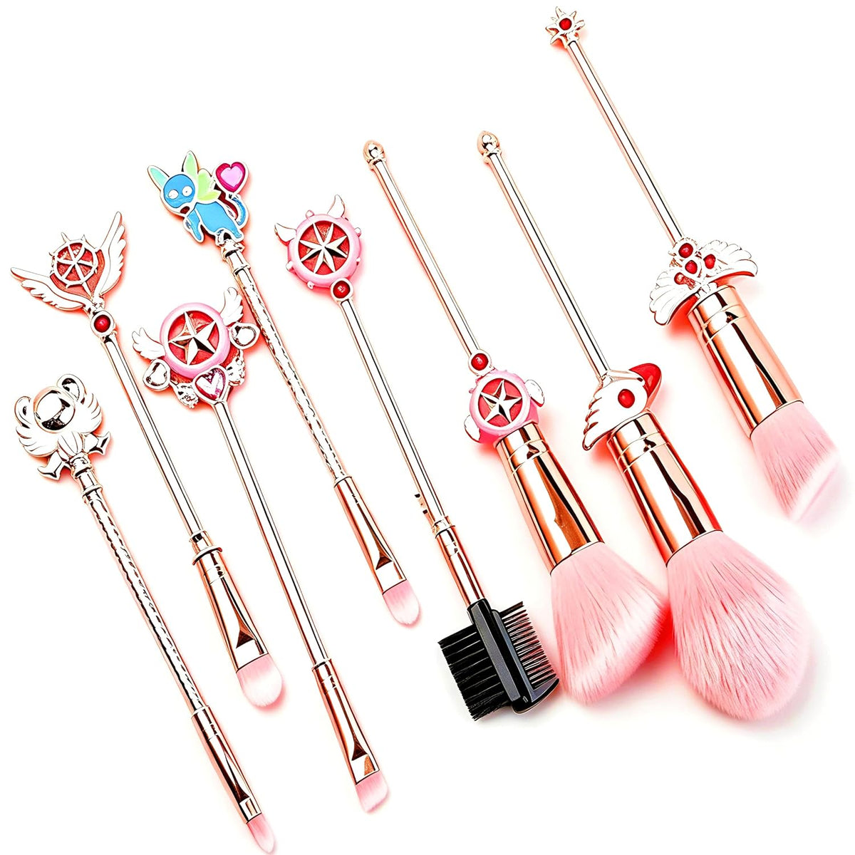 Kids Makeup Brush Set - 8pc Sailor Moon Anime Design with Metal Handle for Girls