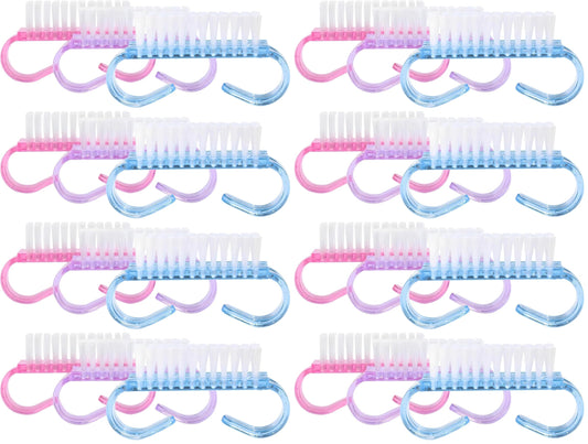 12-Pack Handle Grip Nail Brush(assorted color), Fingernail Scrub Cleaning Brushes for Toes and Nails Cleaner, Pedicure Brushes for Men and Women