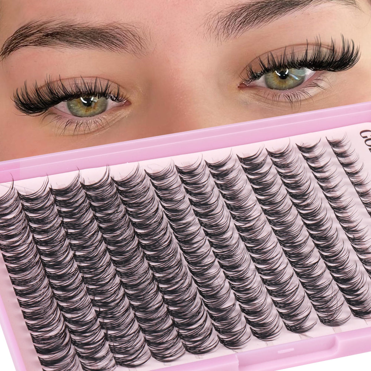 Goddvenus Lash Clusters Kit Wispy Eyelash Clusters Lashes Natural DIY Lash Extension Kit 10-16mm Cluster Eyelash Extensions Kit 300pcs C Curl Individual Lashes Cluster Eyelash (No Tweezers)