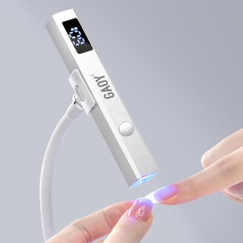 GAOY Handheld UV Light for Gel Nails with Stand, Cordless Nail Lamp, Silver