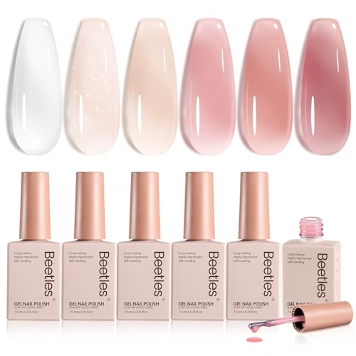 beetles Gel Polish Whispers of Love Jelly Gel Nail Polish Set, 6 Colors