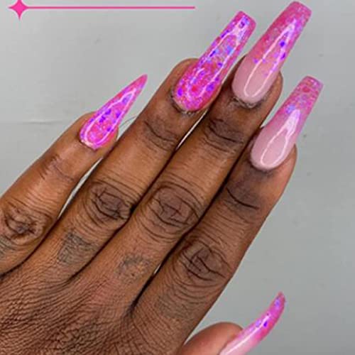 BTArtbox Half Cover Clear Fake Nails with Case, Long Square, 500 Pcs