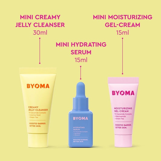 BYOMA So Hydrated Travel Size Gift Set - Skincare Minis (30ml, 15ml, 15ml)