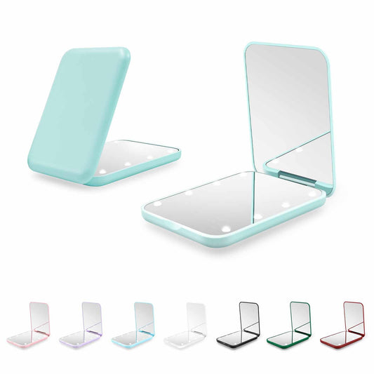 Compact Mirror with Light, 1X/3X Magnification LED Pocket Mirror for Women