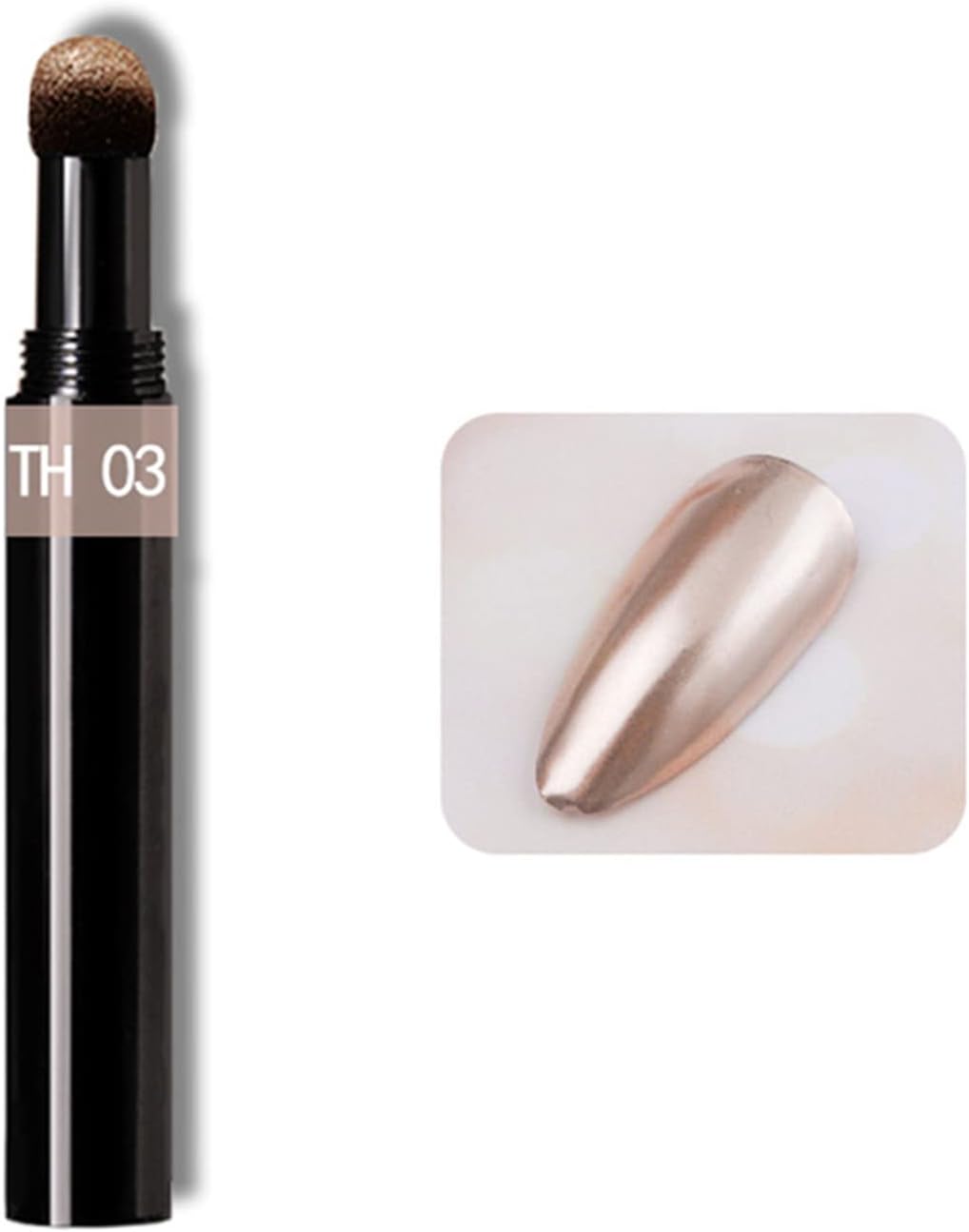 Rose Gold Chrome Nail Powder Pen,RoseFlower 6 pcs Metallic Nail Art Pigment Powder Pen Set, Shiny Nail Glitter Powder Air Cushion Pen with Magic Mirror Effect for Nail Art Design Decoration