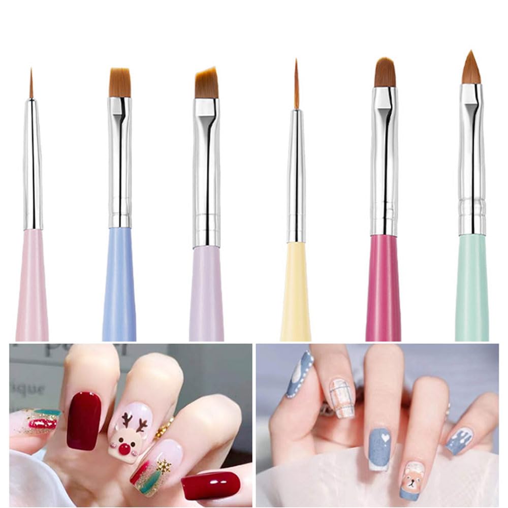5 Pcs Nail Art Sculpture Pen Dual Tipped Silicone Nail Tools Nail Art Silicone Brushes for Design Nail Carving Drawing Shaping Effect