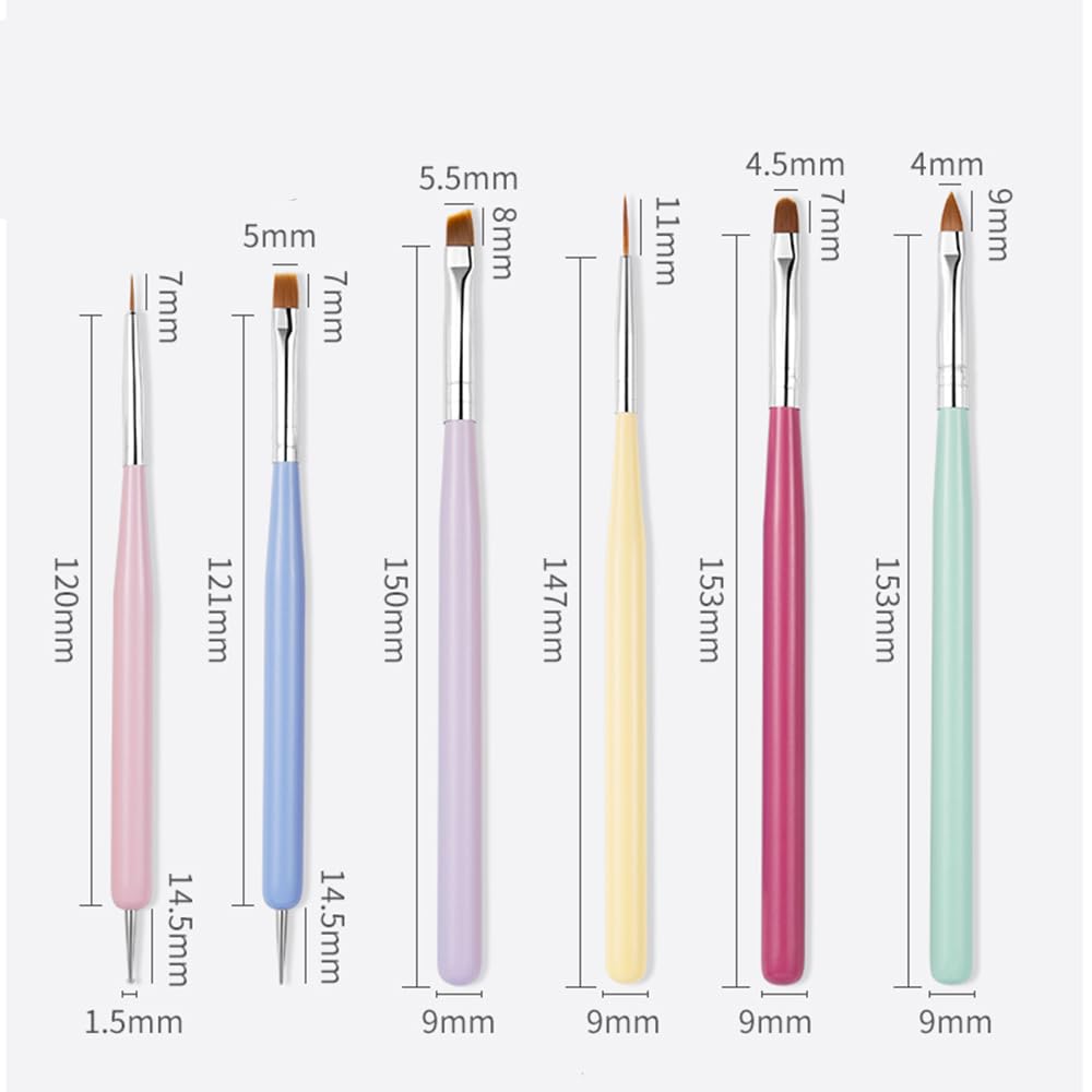 5 Pcs Nail Art Sculpture Pen Dual Tipped Silicone Nail Tools Nail Art Silicone Brushes for Design Nail Carving Drawing Shaping Effect