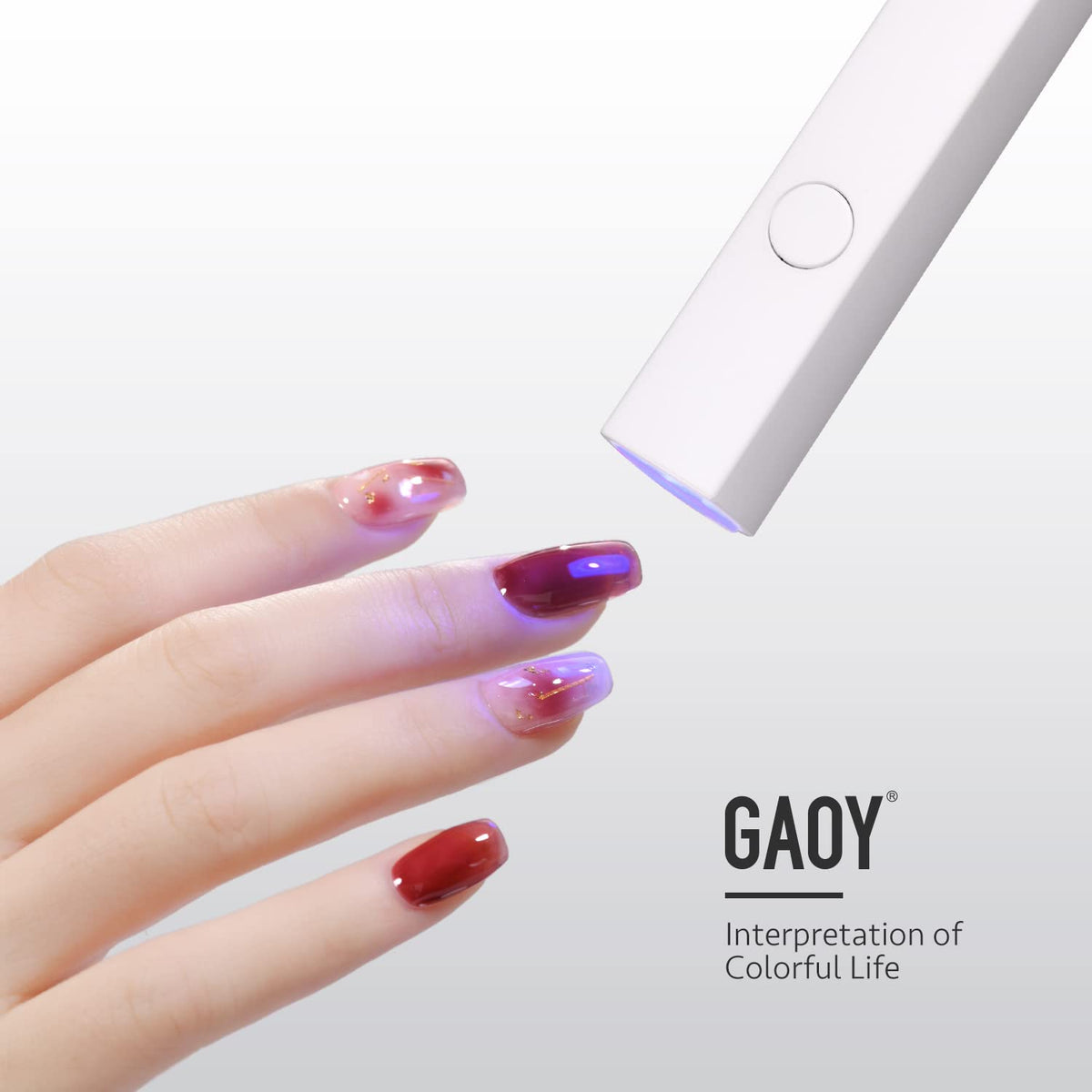 GAOY Handheld UV Light for Gel Nails, Cordless Nail Lamp, White