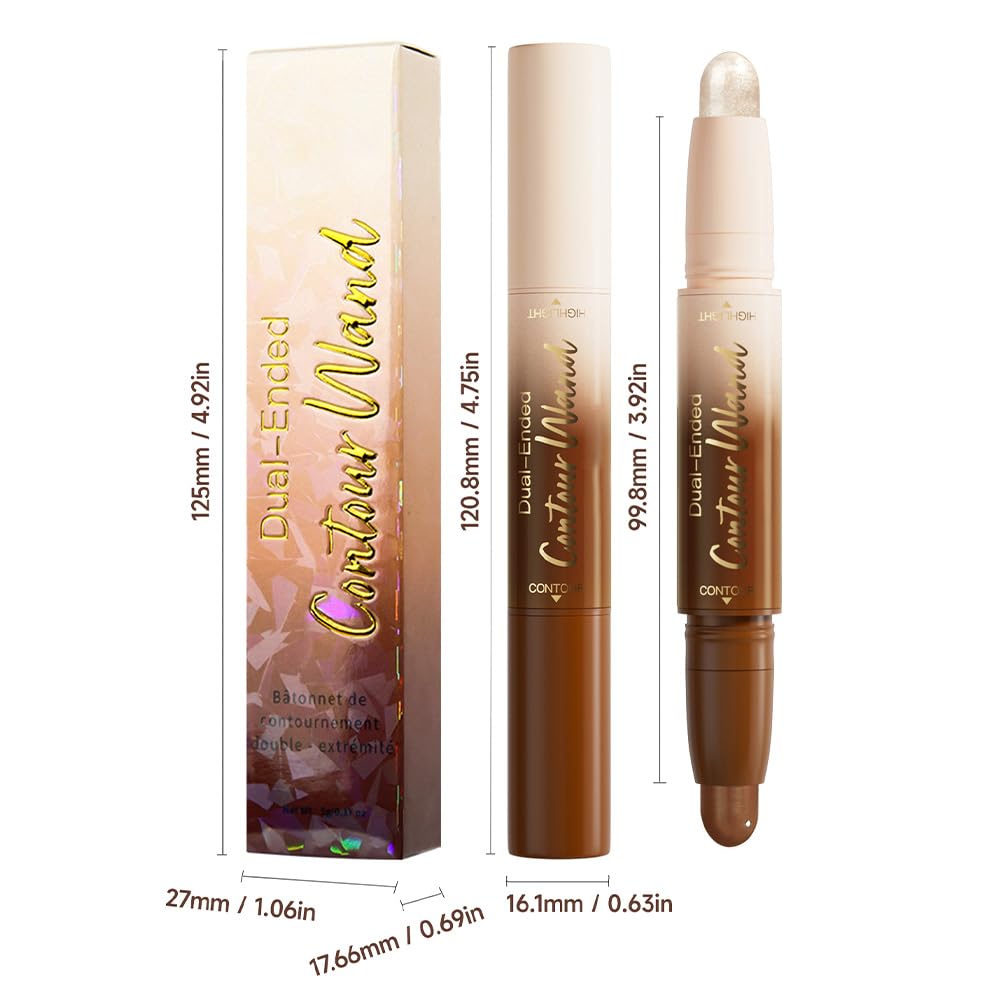 FeiCuiYun Dual-Ended 2-in-1 Cream Contour & Highlighter Stick Makeup For Face & Body – Waterproof, Long-Lasting, Suitable for All Skin Tones, 21#Fair(Nuetral Nude + Beige)