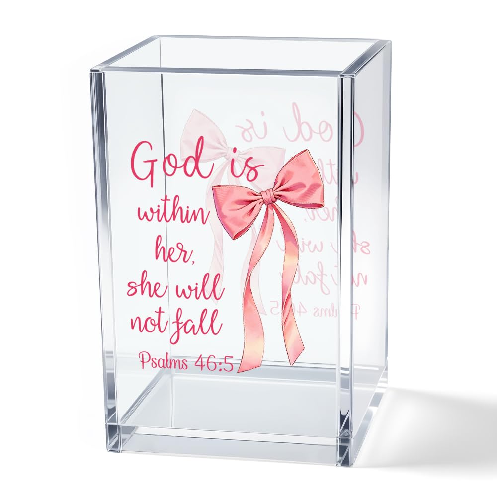 Never Let Anyone Dull Your Sparkle Acrylic Makeup Brush Organizer Holder, Girl Power Desk Acrylic Brushes Storage, Inspirational Quote Gifts for Women Friend Sister Make Up Artist Makeup Lover