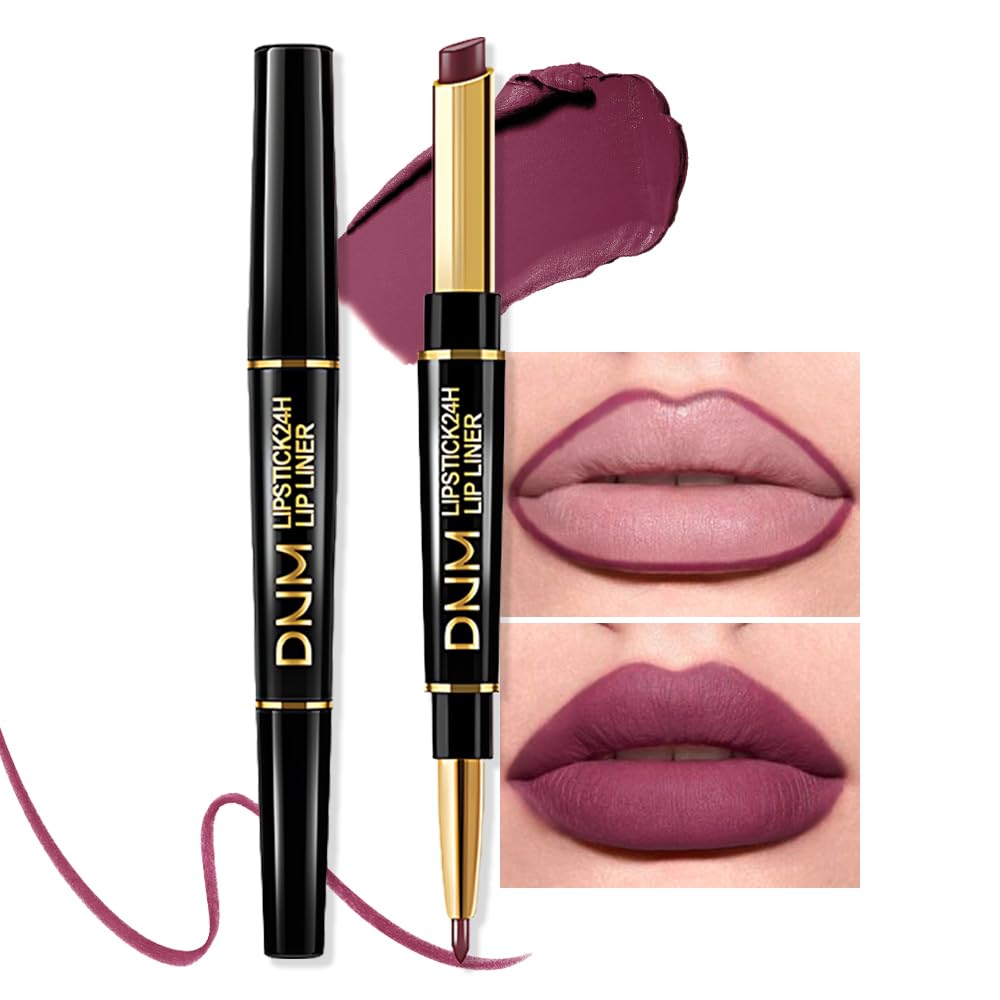 evpct 3Pcs Chestnut Nude Brown Matte Lip Liner and Lipstick Combo Set Kit for Women Antique Rose Magic Lipstick 24 Hours Original Lip Liner Makeup Stain Long Lasting Waterproof Smudge Proof labial