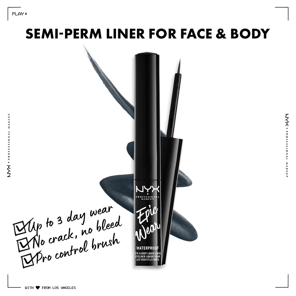 NYX PROFESSIONAL MAKEUP Epic Wear Liquid Liner, Long-Lasting Waterproof Eyeliner - Black