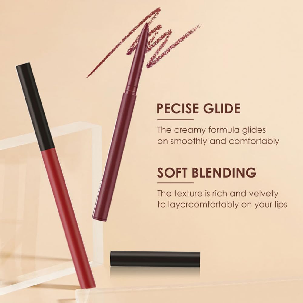 12Pcs Matte Liquid Lipstick and Lip Liner Set, Lip Makeup Combo (Set A)