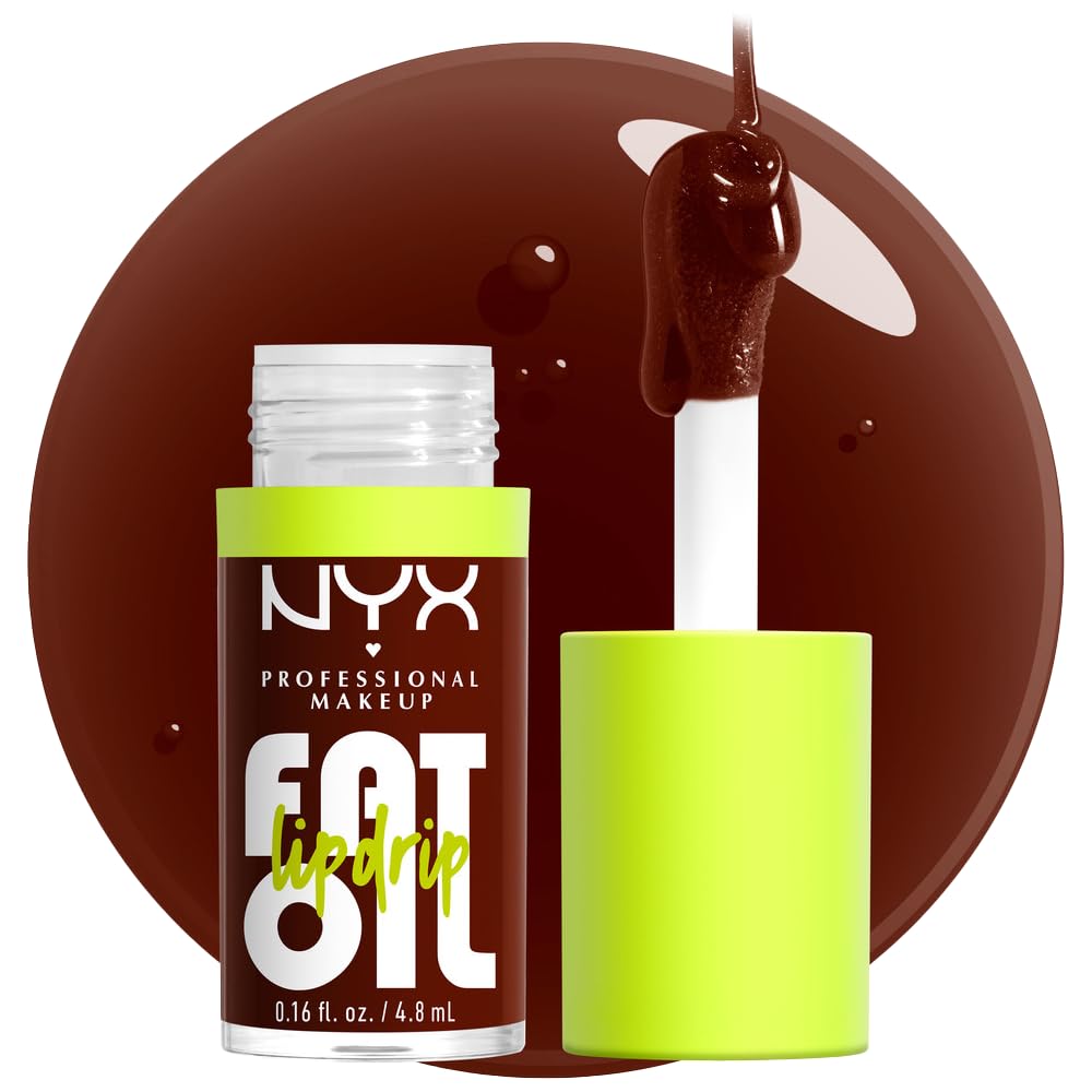NYX PROFESSIONAL MAKEUP Fat Oil Lip Drip, Moisturizing Lip Oil Gloss, Vegan Tinted Formula, Up to 12 HR Hydration - Missed Call (Sheer Pink)