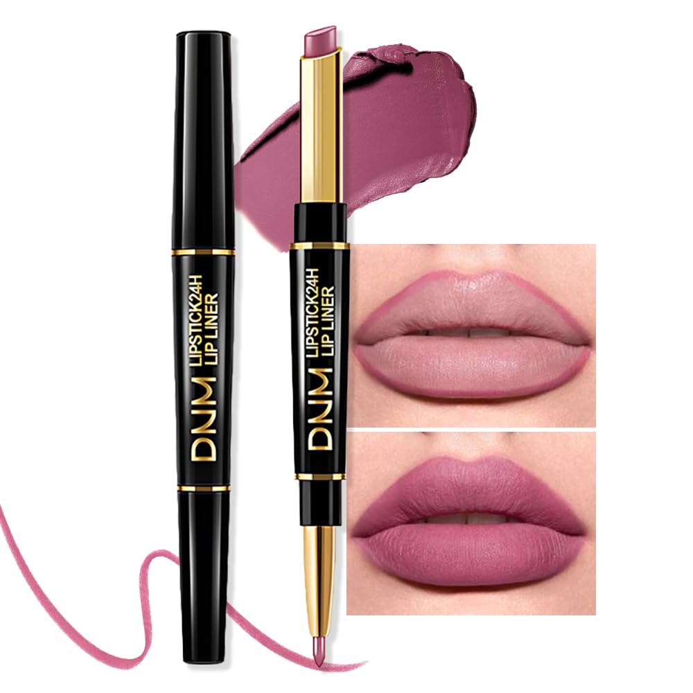 evpct 3Pcs Chestnut Nude Brown Matte Lip Liner and Lipstick Combo Set Kit for Women Antique Rose Magic Lipstick 24 Hours Original Lip Liner Makeup Stain Long Lasting Waterproof Smudge Proof labial