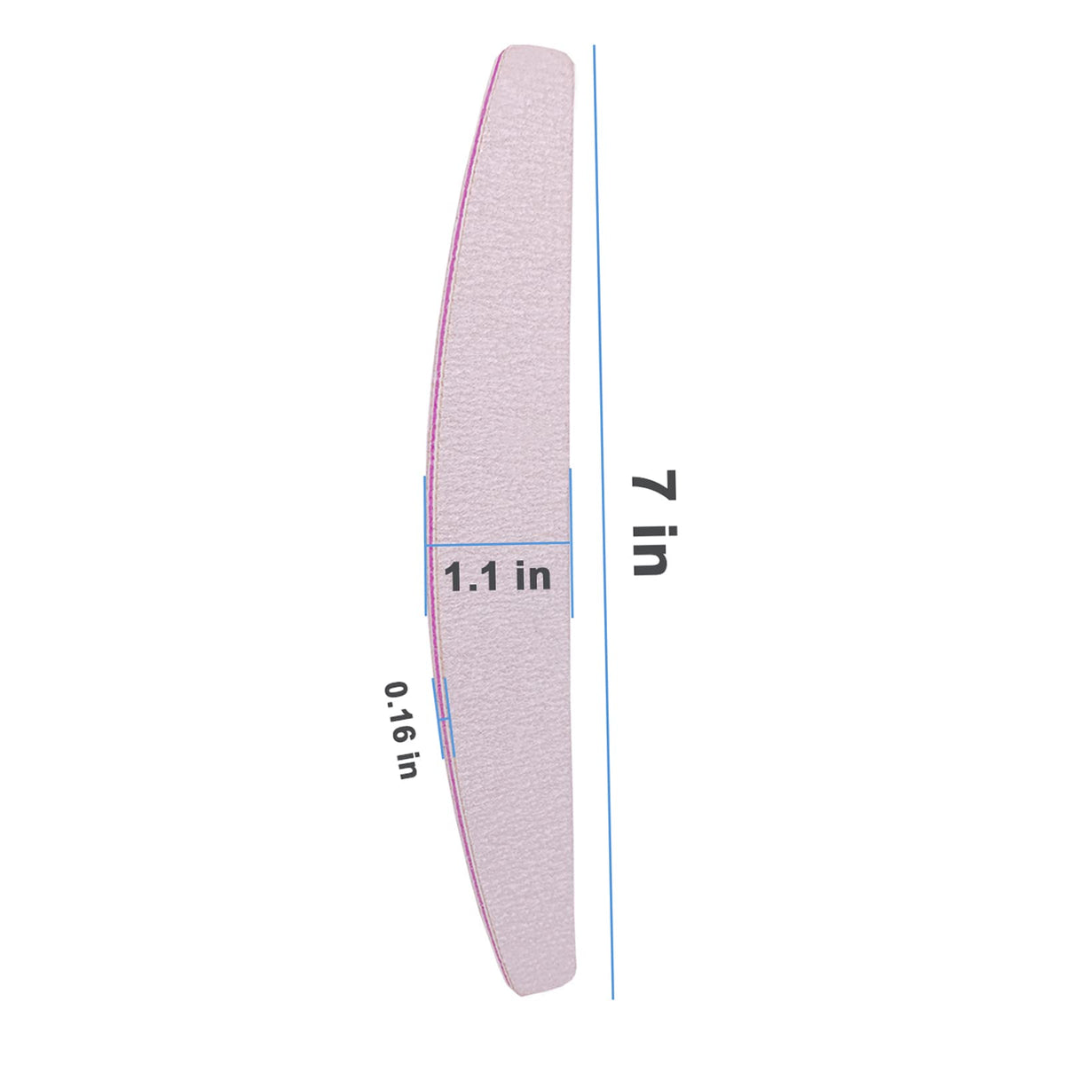 50 Pcs Nail File, Emery Board Nail Files for Acrylic Nails and Natural Nails, 100/180 Grit Double Sided Fingernail File Gel Nail Professional Reusable Washable Manicure Pedicure Kit Set Gray