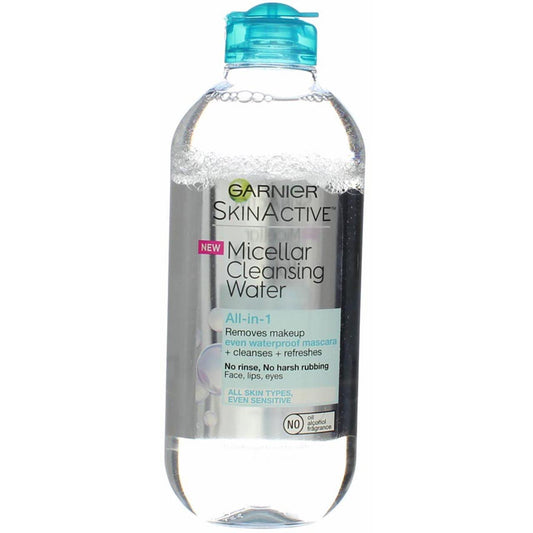Garnier SkinActive Micellar Water For Waterproof Makeup, Facial Cleanser & Makeup Remover, 13.5 Fl Oz (400mL), 1 Count (Packaging May Vary)