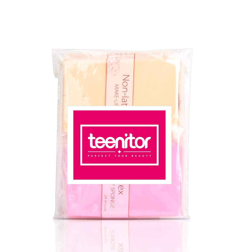 Teenitor 48 Pieces Makeup Sponges For Foundation, Latex Free Small Wedge Shaped Sponge Applicator For Liquid Cream Foundation Festival Makeup