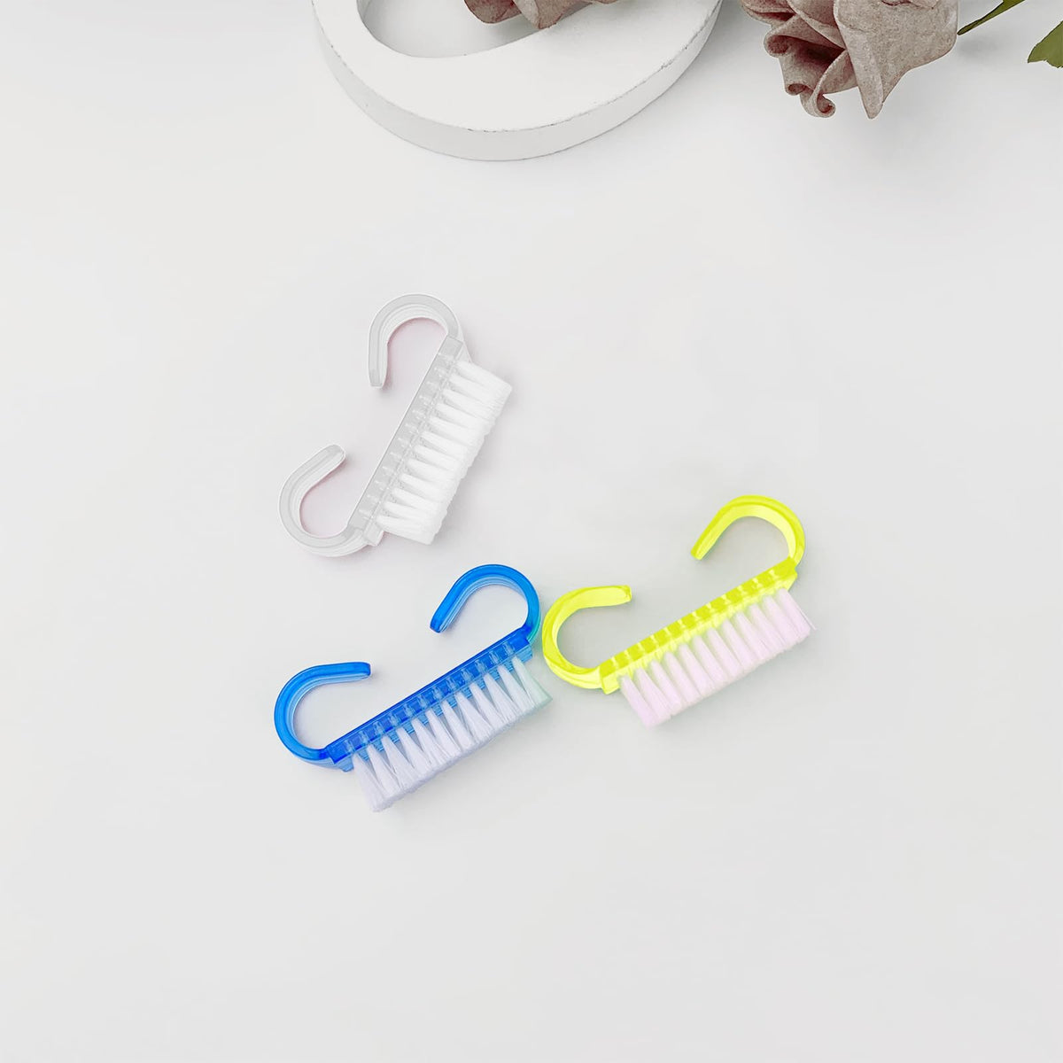 Handle Grip Nail Brush, 24 Pack Small Fingernail Brushes, Hand Scrub Cleaning Brush Kit for Nails and Toes Women Men, Multicolor