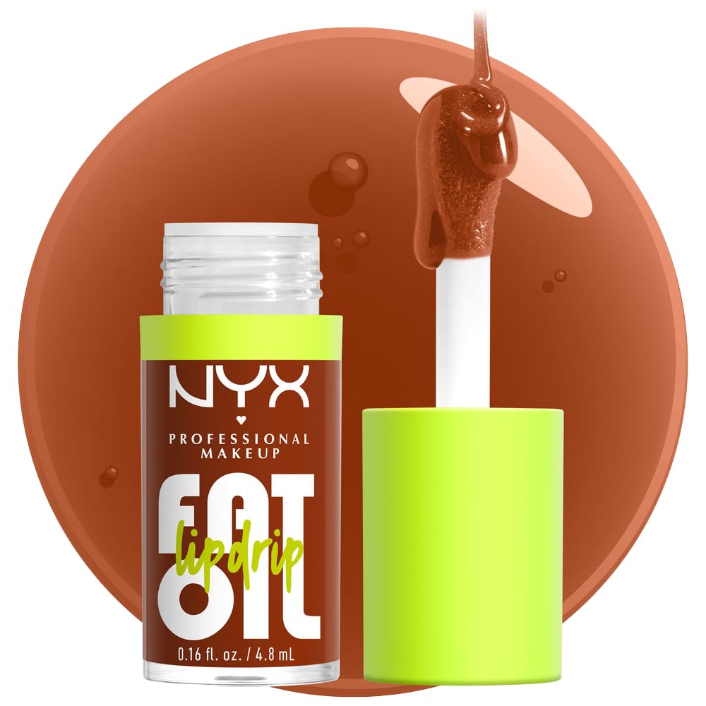 NYX PROFESSIONAL MAKEUP Fat Oil Lip Drip, Moisturizing Lip Oil Gloss, Vegan Tinted Formula, Up to 12 HR Hydration - Missed Call (Sheer Pink)