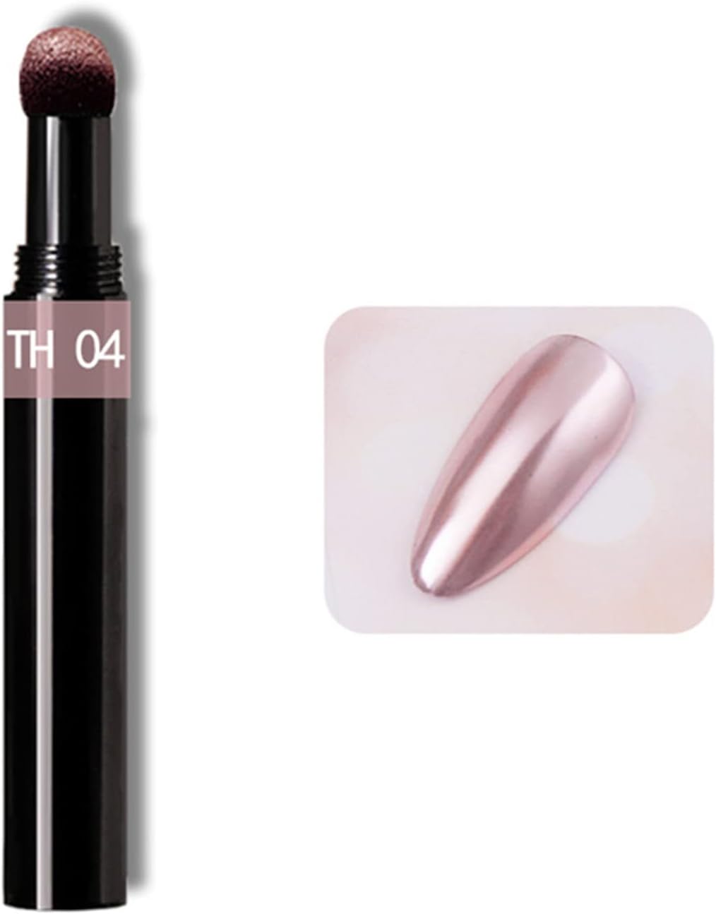 Rose Gold Chrome Nail Powder Pen,RoseFlower 6 pcs Metallic Nail Art Pigment Powder Pen Set, Shiny Nail Glitter Powder Air Cushion Pen with Magic Mirror Effect for Nail Art Design Decoration