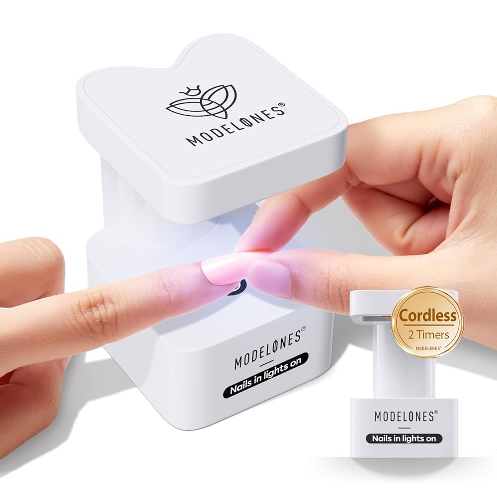 modelones Mini UV Light for Gel Nails Flash Curing 2 Timers Nail Stuff