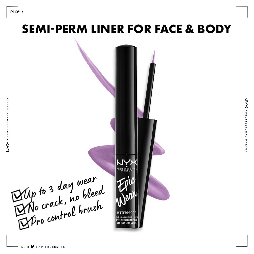 NYX PROFESSIONAL MAKEUP Epic Wear Liquid Liner, Long-Lasting Waterproof Eyeliner - Black