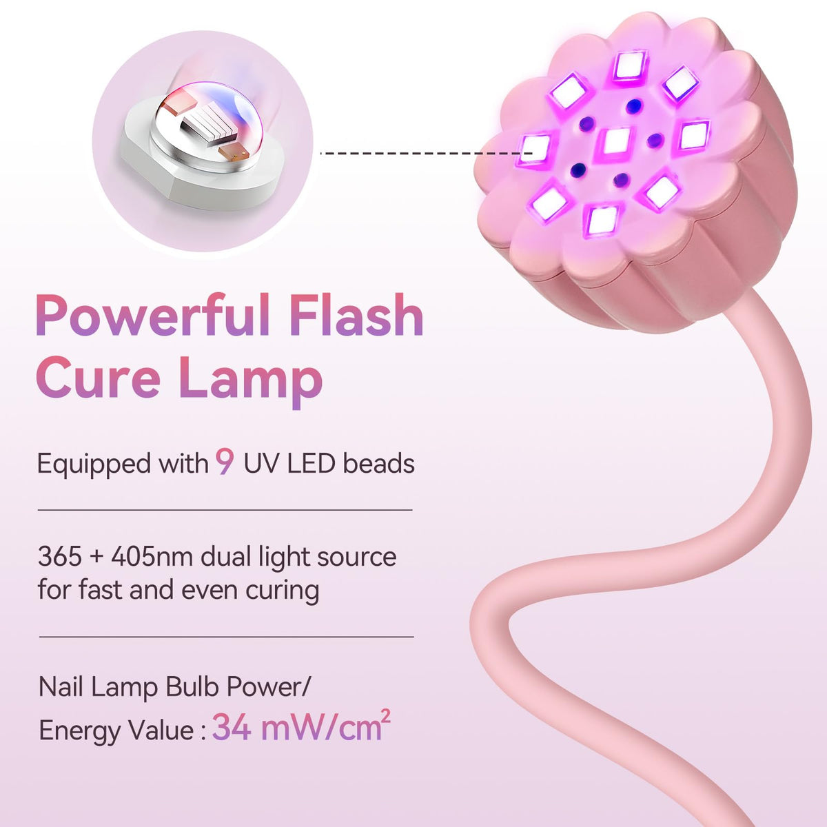 Makartt Cordless Gooseneck UV Nail Lamp for Gel-X Nails, Home DIY Use