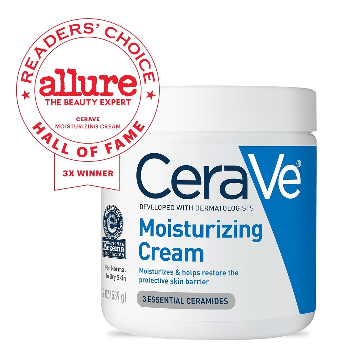 CeraVe Moisturizing Cream, Face Body Moisturizer, Normal to Dry Skin, 8 Fl Oz