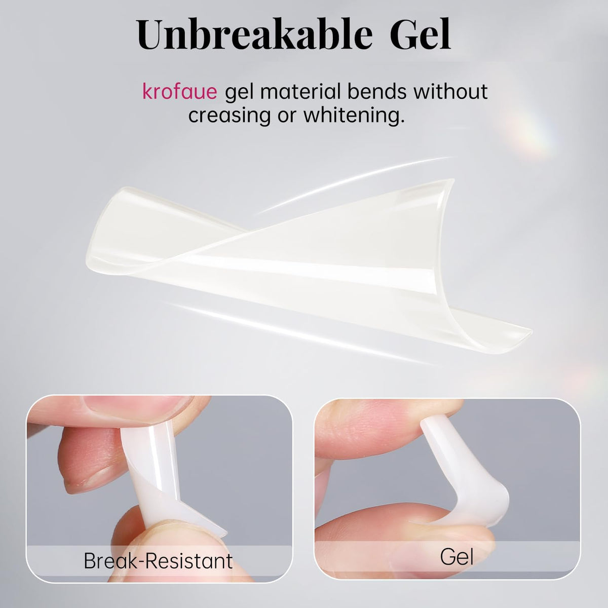 krofaue Extra Long Stiletto Nail Tips - False Clear Nais
