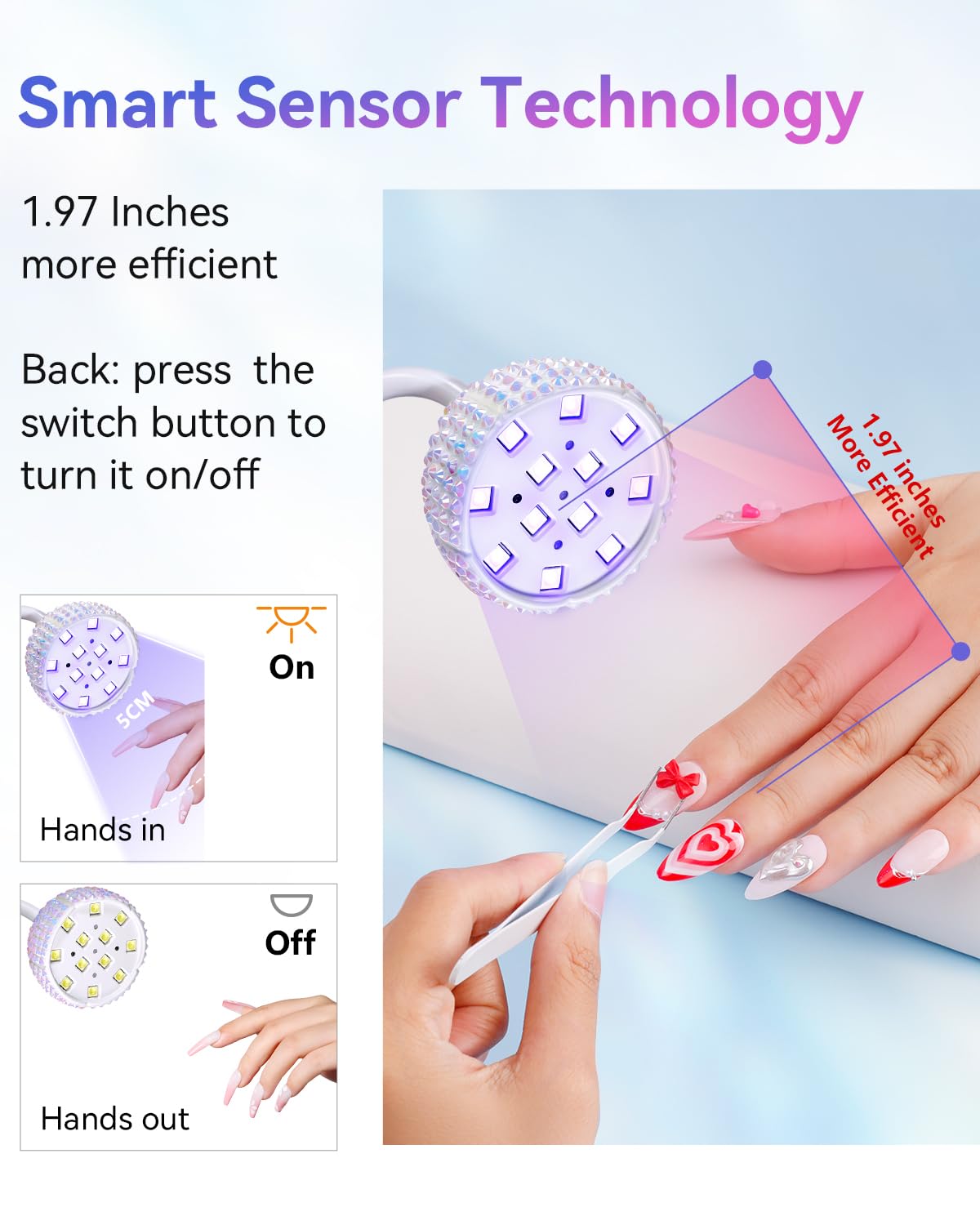 Makartt Flash Cure UV LED Nail Lamp for Gel-X Tips, Adjustable Gooseneck