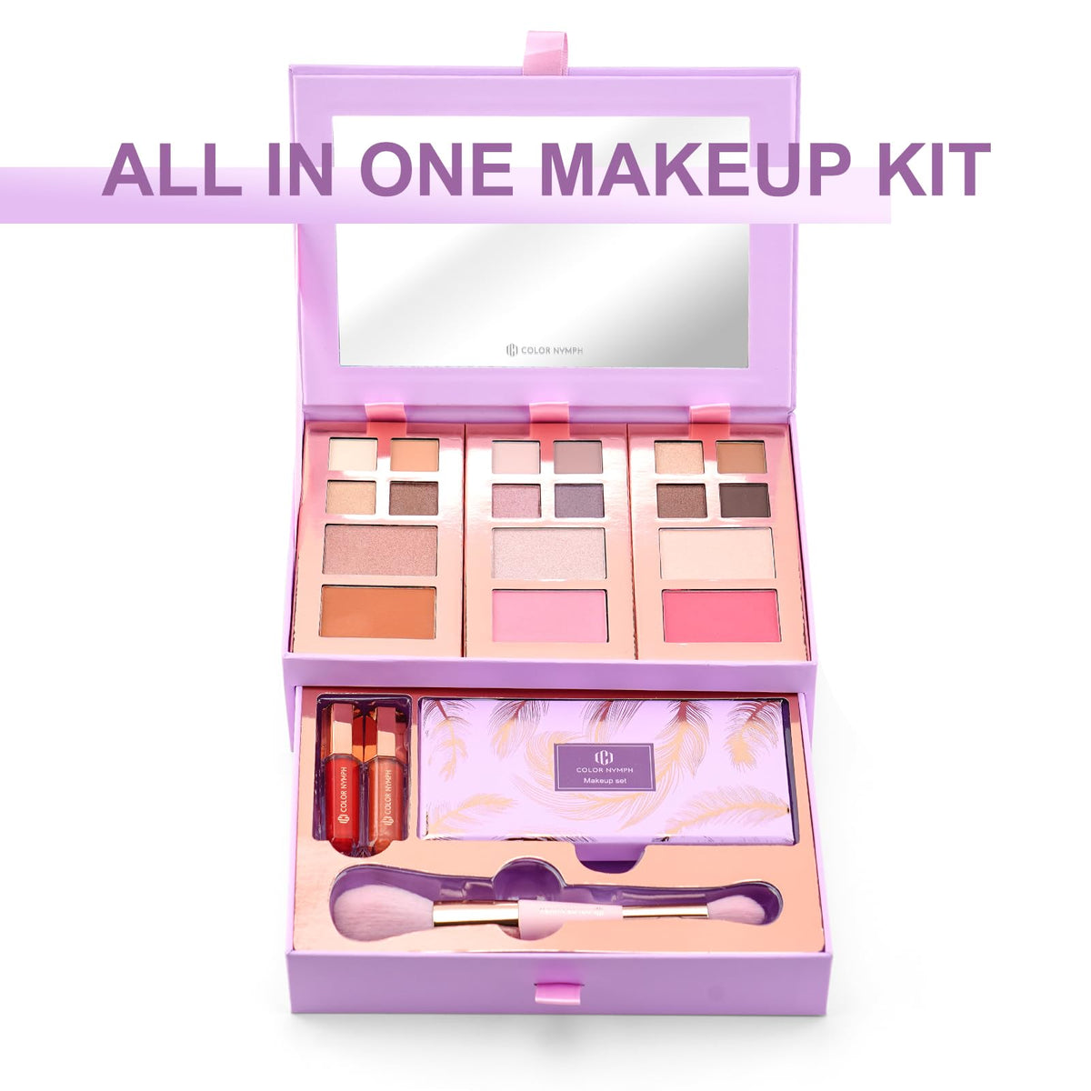 Color Nymph Makeup Kit for Teens Girls Beginners Travel Make up Set Green
