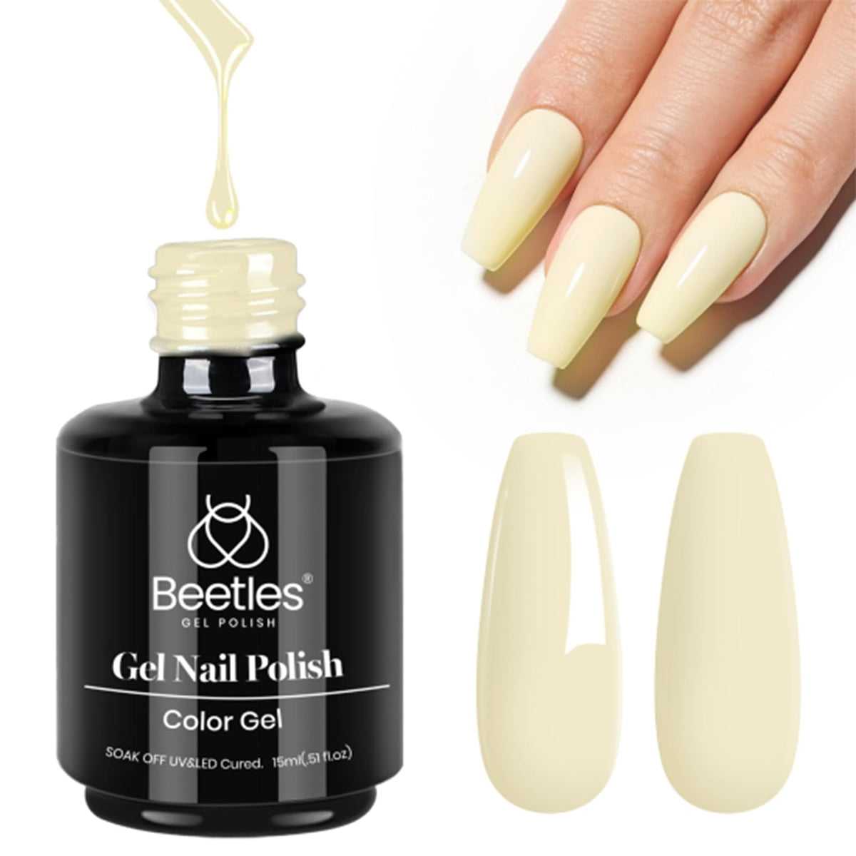 Beetles White Gel Nail Polish, 1pc 15ml White Gel Polish