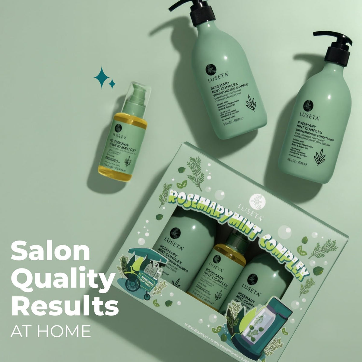 Luseta Rosemary Mint Shampoo and Conditioner Set for Hair Strengthening