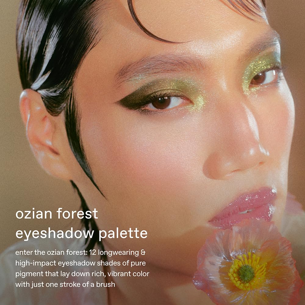 r.e.m. beauty by Ariana Grande Wicked: For Good | Ozian Forest Eyeshadow Palette | Highly Pigmented, Blendable Eye Shadows | Mix of Matte, Duo-Chrome, Shimmer and Glitter Formulas | 12 Shades