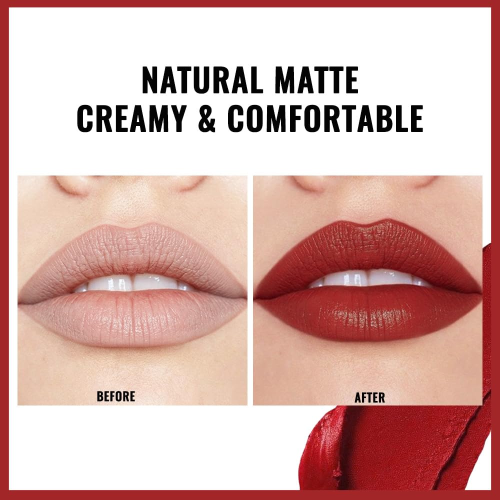evpct Rich Rose Velvet Matte Lipstick Long Lasting Waterproof for Women